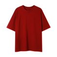 thumbnail image 4 of Birdeem Shirts for Men Mens Summer Casual Solid Color Fitting Short Sleeved Round Neck Shirts, 4 of 9