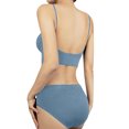 thumbnail image 3 of Womens Sports Bras Padded Back-Smoothing Bra Feature V-Neck Strapless Bra Style W-785 Blue M, 3 of 4