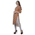 thumbnail image 4 of Moomaya Tunique en Coton à Manches Retroussables pour Femmes Kurti Imprimé Longueur Genou Kurta d'Été, 4 of 6