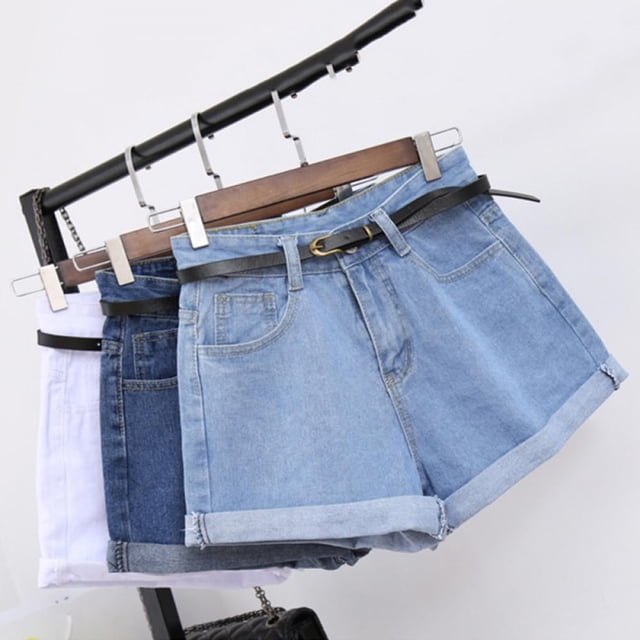 Shorts en Jean Taille Haute pour Femmes Shorts en Jean Bleus pour Femmes Taille Haute Shorts en Jean Extensibles pour Femmes Shorts Taille Haute pour Femmes