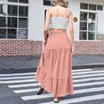 thumbnail image 4 of Floleo Jupe Mi-Longue Fendue sur le Côté pour Femme, Sans Manches, Col Ras du Cou, Décontractée, Confortable, Tendance, Attrayante, pour Rendez-Vous, Fête, Vacances, Loisirs, Tenue de Printemps et d'Été (Rose, 3TG), 4 of 7