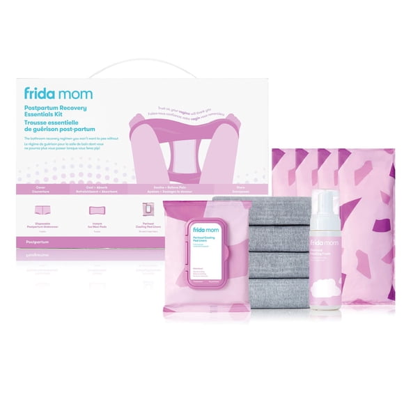 Frida Mom - Femmes, nouveau-nés - Kit d'essentiels de récupération post-partum - Coussinets de sac d'hôpital et sous-vêtements jetables 4 pièces Coffret cadeau