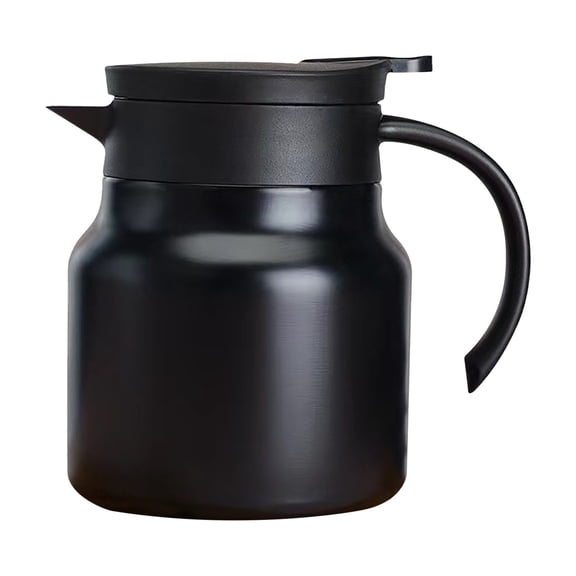 ZZkhGO Bouilloire Portable en Acier Inoxydable, Théière à Double Couche avec Écran Filtrant pour l'Isolation, Étanche à l'Eau en un Clic, Vaisselle à Thé Grande Capacité pour Boissons Chaudes Froides à la Maison, au Bureau et en Voyage, Noir