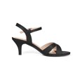 thumbnail image 3 of BLISSFUL STEP Women's Shoes Kitten Heel Open Toe Cross Straps Adjustable Ankle Strap Sandals Black 8, 3 of 8