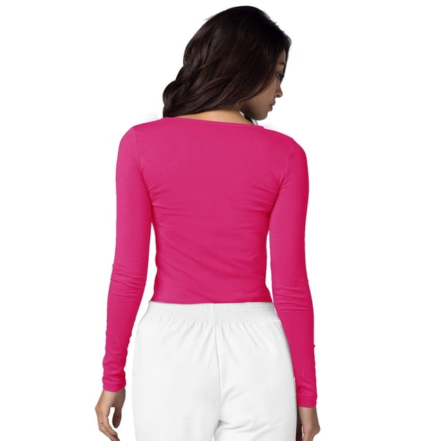 Adar Underscrubs for Women Multi Color 2 Pack - Long Sleeve Underscrub Comfort Tee