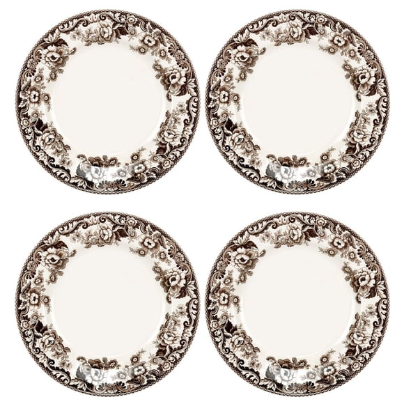 Spode Assiettes à Souper Delamere, Ensemble de 4 Plats Ronds Fins en Terre Cuite de 10,5 Pouces - Compatibles Micro-Ondes, Lave-Vaisselle, Congélateur et Four Chaud - Vaisselle de Service Élégante Id