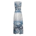 thumbnail image 4 of TJAZFJPA Robes d'Été en Lin pour Femmes Mode pour Femmes Printemps et Été Imprimée Sans Manches Col en V Fermeture Éclair Latérale Robe Style (5) Robe de Plage Robe Décontractée pour Femmes, 4 of 7