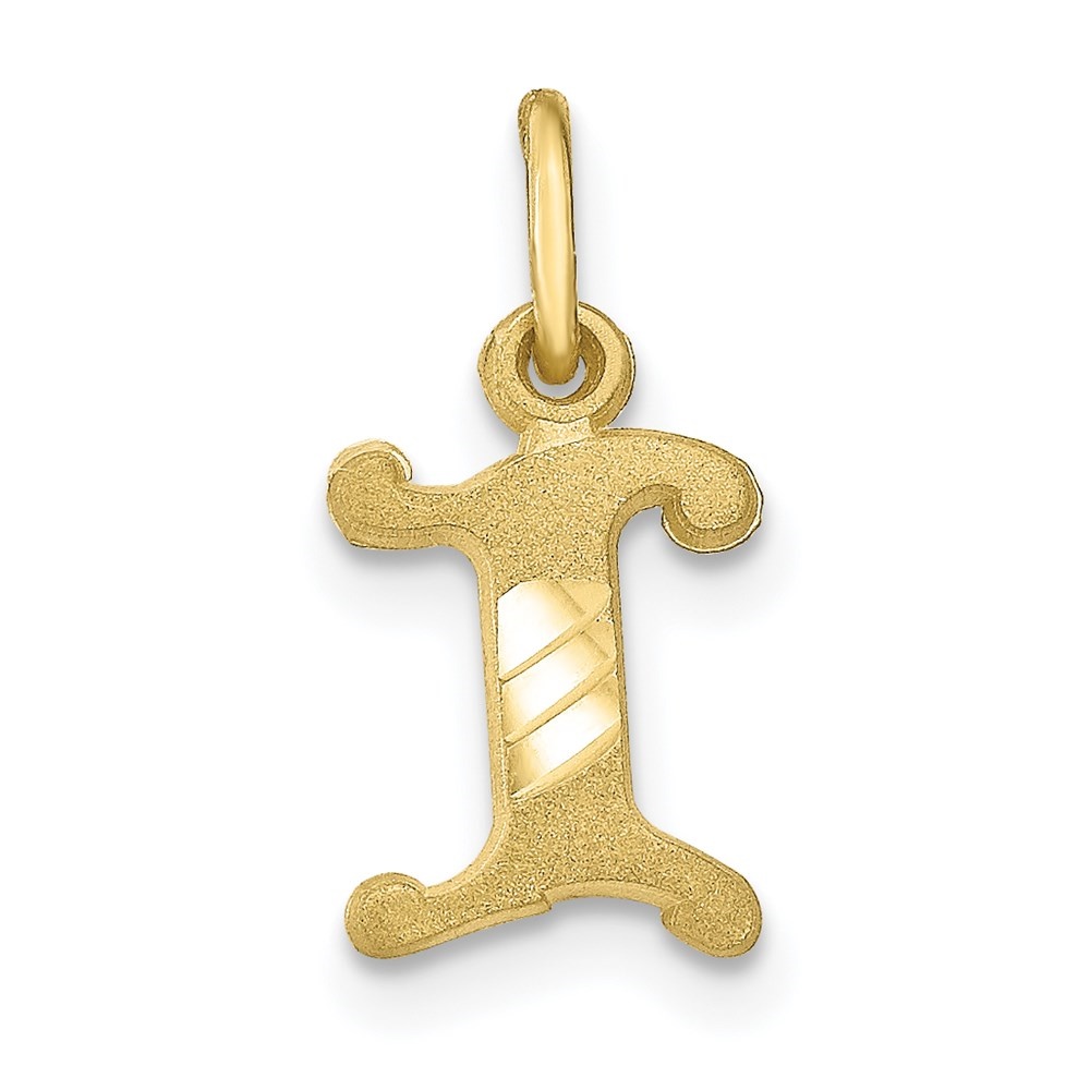 Diamond2Deal 10K Yellow Gold Solid Small Letter I Initial Charm Pendant for Women