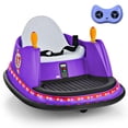 thumbnail image 1 of Costway Voiture 12 V pour Enfants, Auto Tamponneuse de Course à Rotation 360° avec Télécommande, Violet, 1 of 10