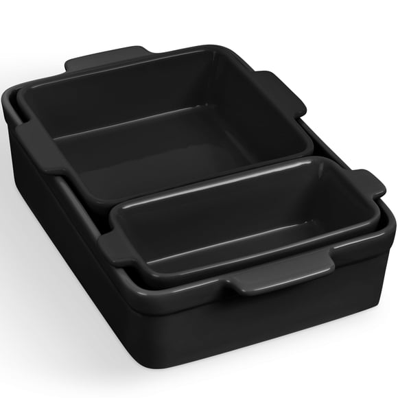 Best Choice Products 3-Piece Ceramic Bakeware Set, Stoneware Baking Dishes, Casserole Set