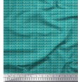 thumbnail image 1 of Soimoi Green polyester Crepe Fabric Brush Stroke & Dots Abstract Print Fabric by Yard 52 Inch Wide, 1 of 5