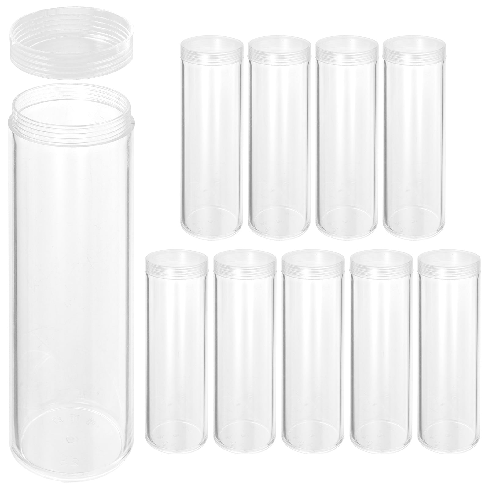 FRCOLOR coin storage 10pcs Coin Storage Tubes Collectibles Coin Collecting Holder Coin Storage Container,4.33"X1.18"X1.18"