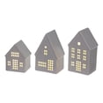 thumbnail image 4 of HOLIDAY TIME Lighted Ceramic House Set of 3, 4.1/5.6/6 IN, 90% Ceramic Warm LED Christmas Tabletop Decor, 4 of 6