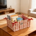 thumbnail image 2 of Fasiaou Desktop Storage Basket Organizer for Snacks Sundries and Cosmetic Items with Compact Design for Tidy Space,Red, 2 of 6
