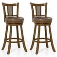 thumbnail image 1 of Costway Set of 2 Bar Stools 30" Swivel Bar Chairs with PE Rattan Backrest & Footrest, 1 of 9