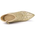 thumbnail image 2 of Unique Bargains Women's Clear Block Heel Glitter Ankle Booties, 2 of 8