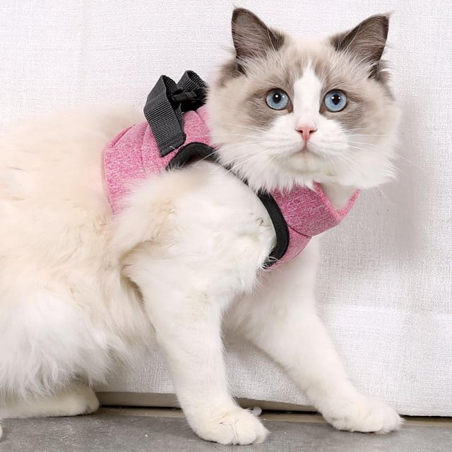 Cat Harness and Leash for Walking Escape Proof Soft Adjustable Vest Harnesses for Cats Easy Control Breathable Reflective Strips Jacket