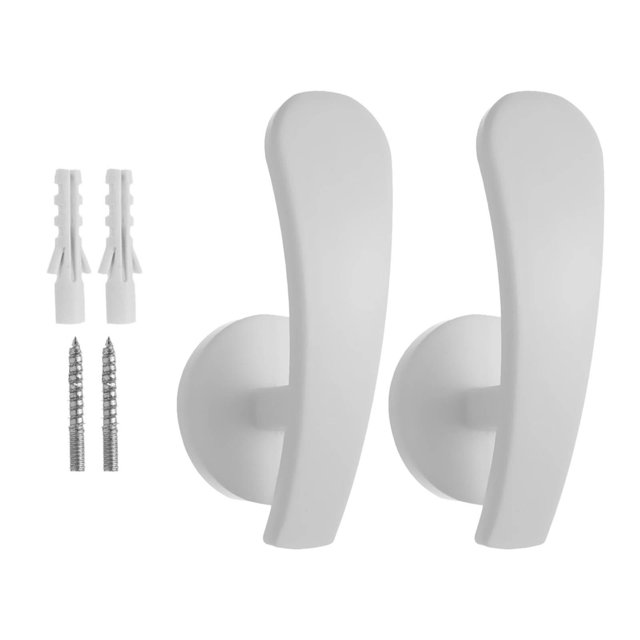 jifeng 2 Pcs Embrasse de Rideau, Crochets Muraux Embrasses de Draperie avec Vis Métal Blanc