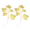 thumbnail image 2 of 15pcs Golden Maple Leaves Branch Simulate Ornament Wedding Fake Leaves Lifelike Artificial Maple Leaves Party Layout Decorations Craft Material (5pcs Leaves in 1 Branch), 2 of 8