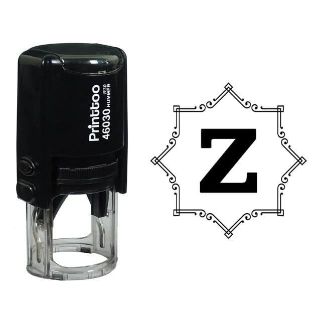 Printtoo Octagon Celtic Swirl Frame Alphabet Z Monogram Self Inking Rubber Stamp Office Stationary