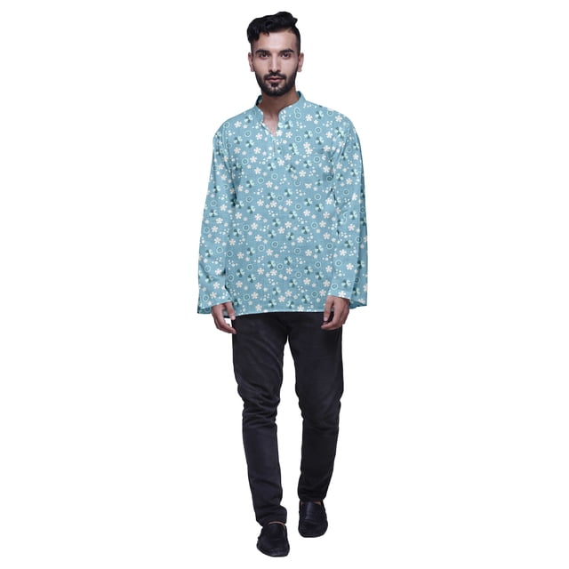 Atasi Cotton Ethnic Short Kurta For Boys Printed Party Wear Kurta For Men