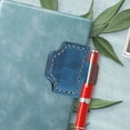 thumbnail image 1 of Magnetic Bookmark Clip Leather Design With Pen Holder Blue Color Material Pu Leather Reading Accessory Handmade Retro Style Blue, 1 of 5