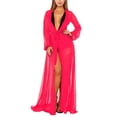 thumbnail image 2 of Femmes Mousseline de Soie Maillot de Bain Cover Ups Manches Longues Cardigan Ouvert See-through Maxi Robe Beachwear, 2 of 3