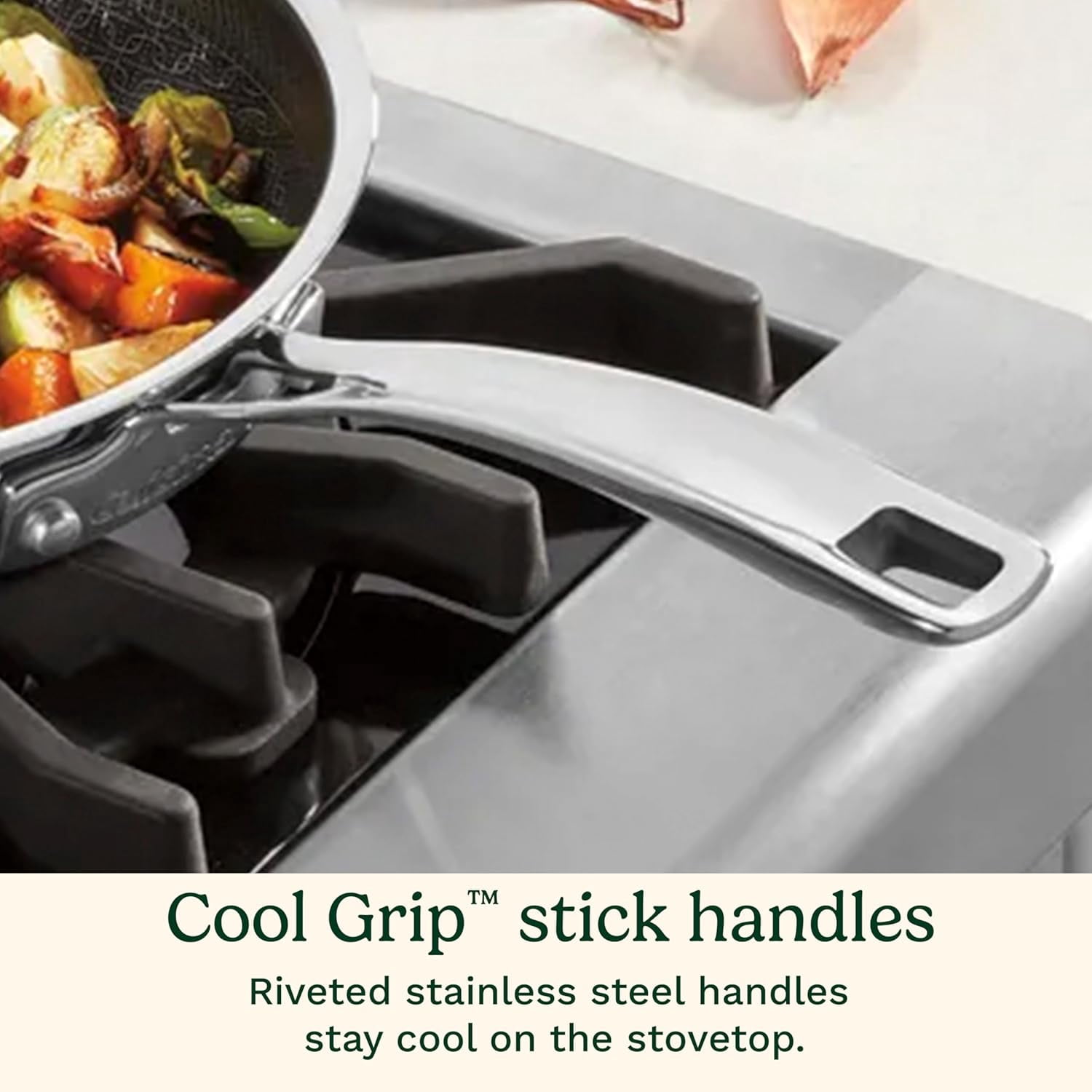 Cuisinart FusionPlus™ Ensemble de 6 Poêles Antiadhésives en Acier Inoxydable, 8", 10", 12" avec Couvercles, Sans PFAS, Compatible Induction (FPS‑6SSCRC)