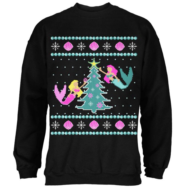 Mermaid Arbre Chandail de Noël Laid Chandail Molletonné pour Hommes