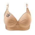 thumbnail image 4 of VEKDONE Woman's Printing Gathered Together Large Size Daily Bra Underwear No Rims Beige XXXXL, 4 of 4