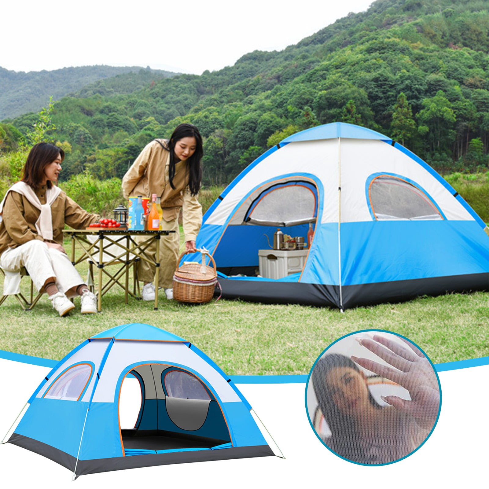 Dvkptbk Camping Tent Automatic Tent Rain and Sun Protection A Throw That Open Automatic Tent 2 Seconds Quickly Open Camping Tent Camping & Hiking