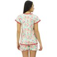 thumbnail image 4 of Bimba Ensemble de Nuit Mignon pour Femmes en Coton, Haut Boutonné avec Short, 4 of 7