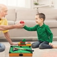thumbnail image 2 of Mini Pool Table Set For Kids Adults Tabletop Billiards Indoor Toy With Pool Cues Chalk Triangle Rack And Balls Wooden Construction Family Home Game Size 13.78X9.84X2.76In Weight 3.17Lb, 2 of 9