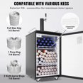 thumbnail image 4 of KFFKFF Kegerator à Bière, Système à Robinet Unique, Frigo à Barils Complet avec Tablettes Ajustables, Réservoir de CO2, Récupérateur de Gouttes et Garde-Corps, Plage de Température 32 °F - 50 °F, Compatible avec 1/6, 1/4, 1/2 Barils, Noir, 4 of 9