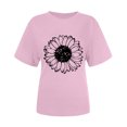 thumbnail image 4 of Babysbule Liquidation de Hauts pour Femmes T-shirt à Col Rond Imprimé à Manches Courtes de Mode pour Femmes Chemise Décontractée Ample Hauts, 4 of 6