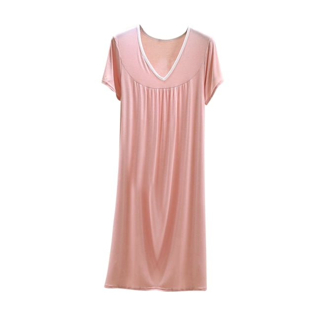LOVZFMLL Robes pour Femmes Robe T-Shirt Maxi à Manches Courtes Nuisette Super Douce et Confortable Pyjama Chemises de Nuit Tenue de Détente Décontractée Vêtements de Nuit