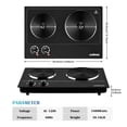 thumbnail image 2 of CUSIMAX 1800W Portable Double Burner Hot Plate – Stainless Steel Countertop Electric Cooktop with Dual Cast Iron Heating Plates, Easy-to-Clean, 2 of 8