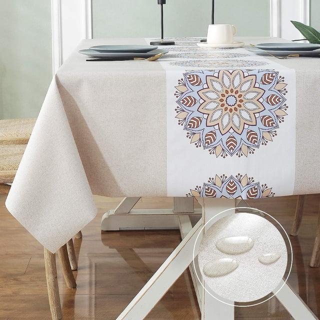 Fall Sunflower Vinyl Tablecloth Rectangle Plastic PVC Oilcloth Tablecloths Wipeable Table Cloth Cover for Foot Folding Tables Kitchen Dining Room Table Crafting x