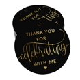 thumbnail image 1 of Inkdotpot Pack Of 100 Real Gold Foil Paper Tags Thank You For Celebrating With Me Birthday Favor Hang Tags, 1 of 6