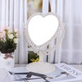 thumbnail image 2 of ORUYROP 2Sides Heart-shaped Makeup Mirror 360 Rotatabling Stand Table Cosmetic Mirror Dresser (Beige), 2 of 4