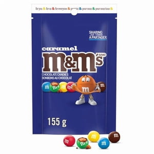 M&M'S, Caramel Milk Chocolate Candies, Sharing Bag, 155g