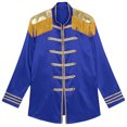 thumbnail image 4 of iiniim Mens 60s Hipper Costume High Slit Gold Trim Add Accessories Sergeant Icon Hippy Fancy Dress Up Royal Blue L, 4 of 6