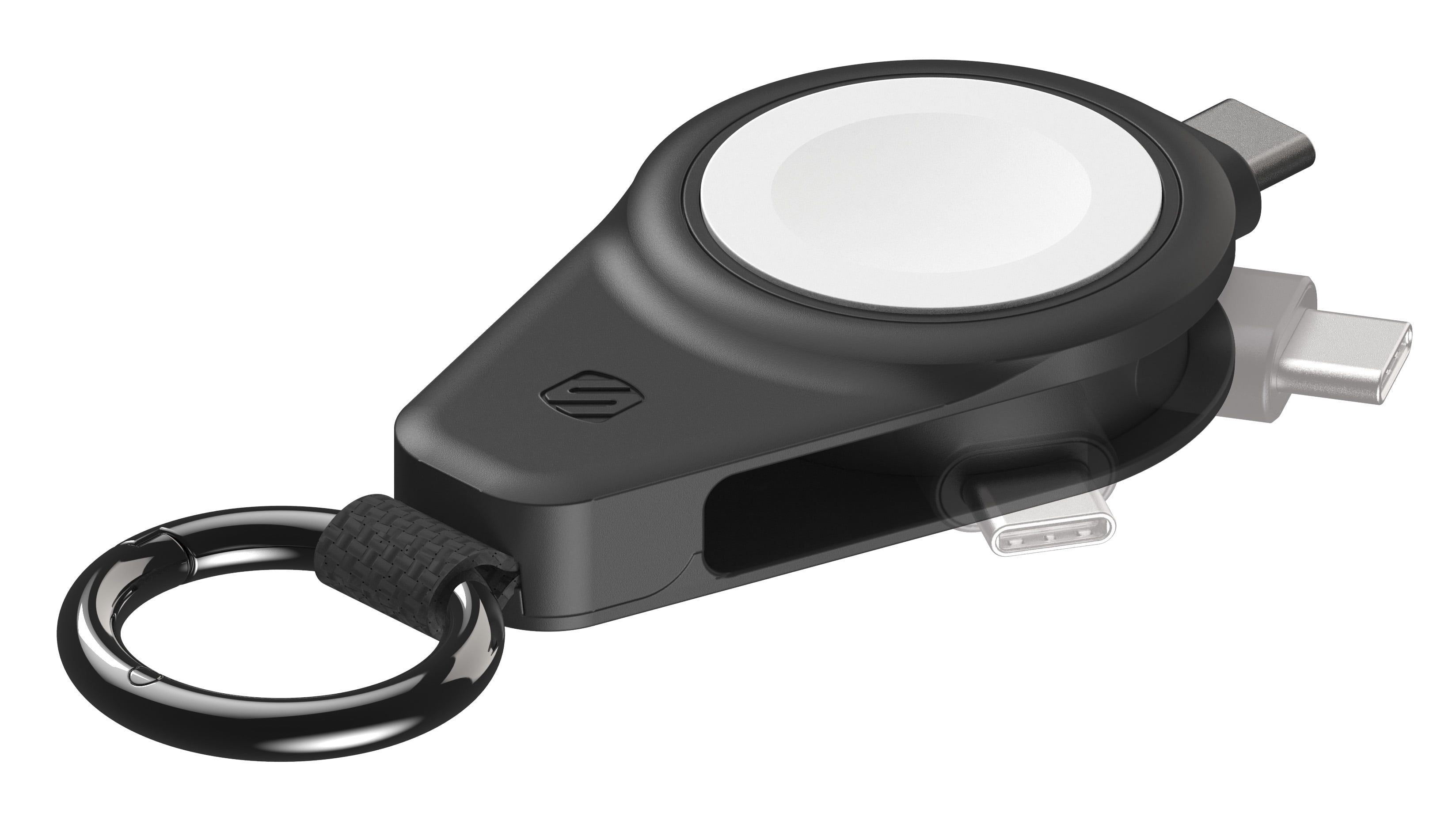 Scosche Awadpf-RP WatchIt KC Portable Compact Keychain Fast Charger for Apple Watch Black