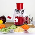 thumbnail image 1 of Rotary Cheese Grater, 3 In 1 Kitchen Shredder Vegetable Slicers with 3 Interchangeable Blades, Easy to Clean Rotary Grater Slicers for Fruit, Vegetables(Red), 1 of 11