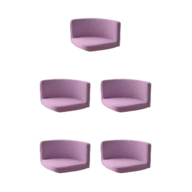 kurtrusly Trilateral Chair Covers Wide Application And Strong Elastic Chair Protection Made Easy Polyester Cover Chairs Decoration Light purple 5Set