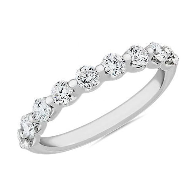 0,25 Ct P.t. Rond Véritable Diamond Superbe Alliance Éternité pour Femmes en Or Blanc Massif 14K Taille 3,5