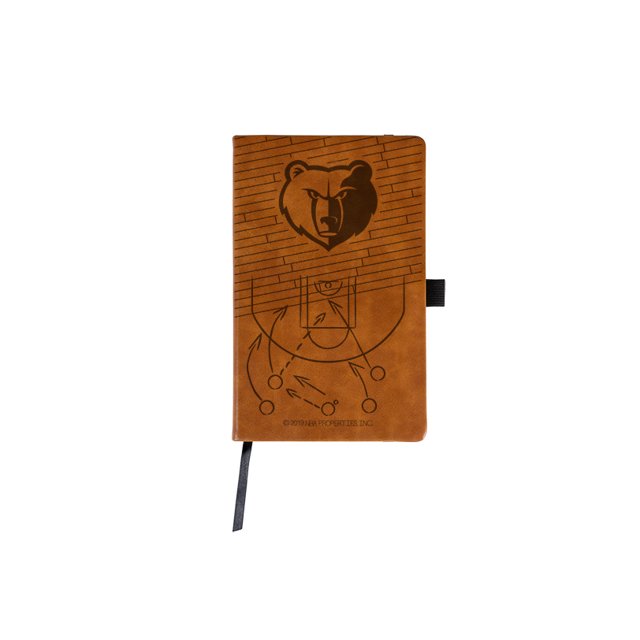 Memphis Grizzlies Laser Engraved Brown Notepad With Elastic Band