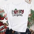 thumbnail image 1 of Jsaierl T-Shirts Joyeux Noël pour Femmes T-Shirts Graphiques Amusants Manches Courtes Col Rond Hauts Cadeaux des Fêtes, 1 of 4