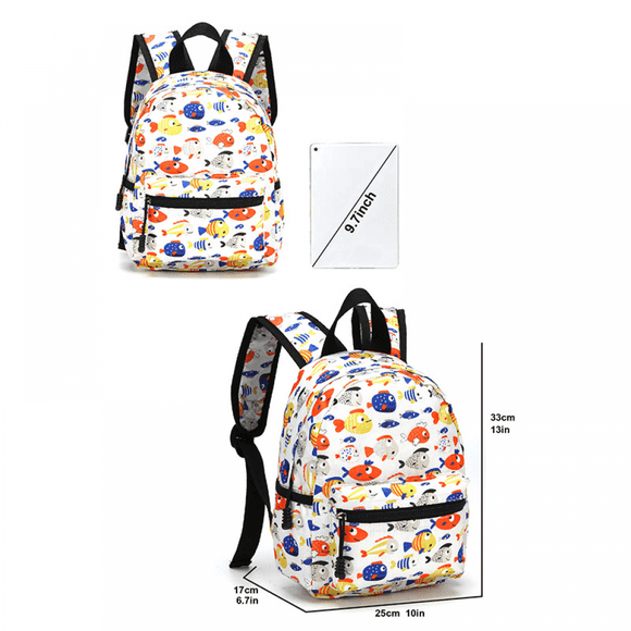Refurbished XICEN Cartoon Backpack for Boys and Girls, Waterproof Oxford Cloth, Adjustable Padded Straps, Chest Strap, Spacious Front and Side Pockets, Unisex Design