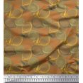 thumbnail image 1 of Soimoi Brown polyester Crepe Fabric Lemon Slice Vegetable Fabric Prints By Yard 52 Inch Wide, 1 of 3